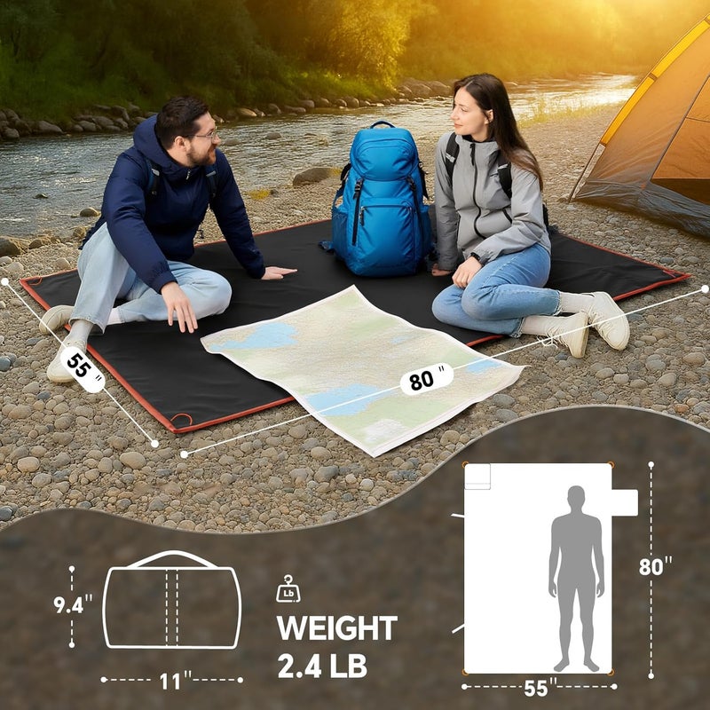 BEDELITE Large Waterproof Camping Blanket, Lightweight for Cold Weather, Foldable Fleece Stadium Blanket for Outdoor Sports, Windproof, Wearable, Machine Washable, 55" x 80",Red - Image 4